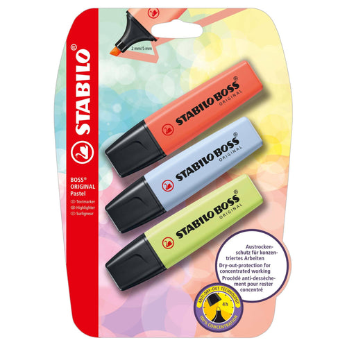 Textmarker Stabilo Boss Original Pastel, 3 culori / set model 2 Textmarkere Stabilo 