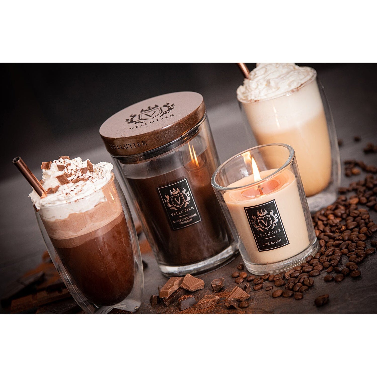 Lumanare parfumata Vellutier, 225 g, Café Au Lait Lumanare parfumata Vellutier 