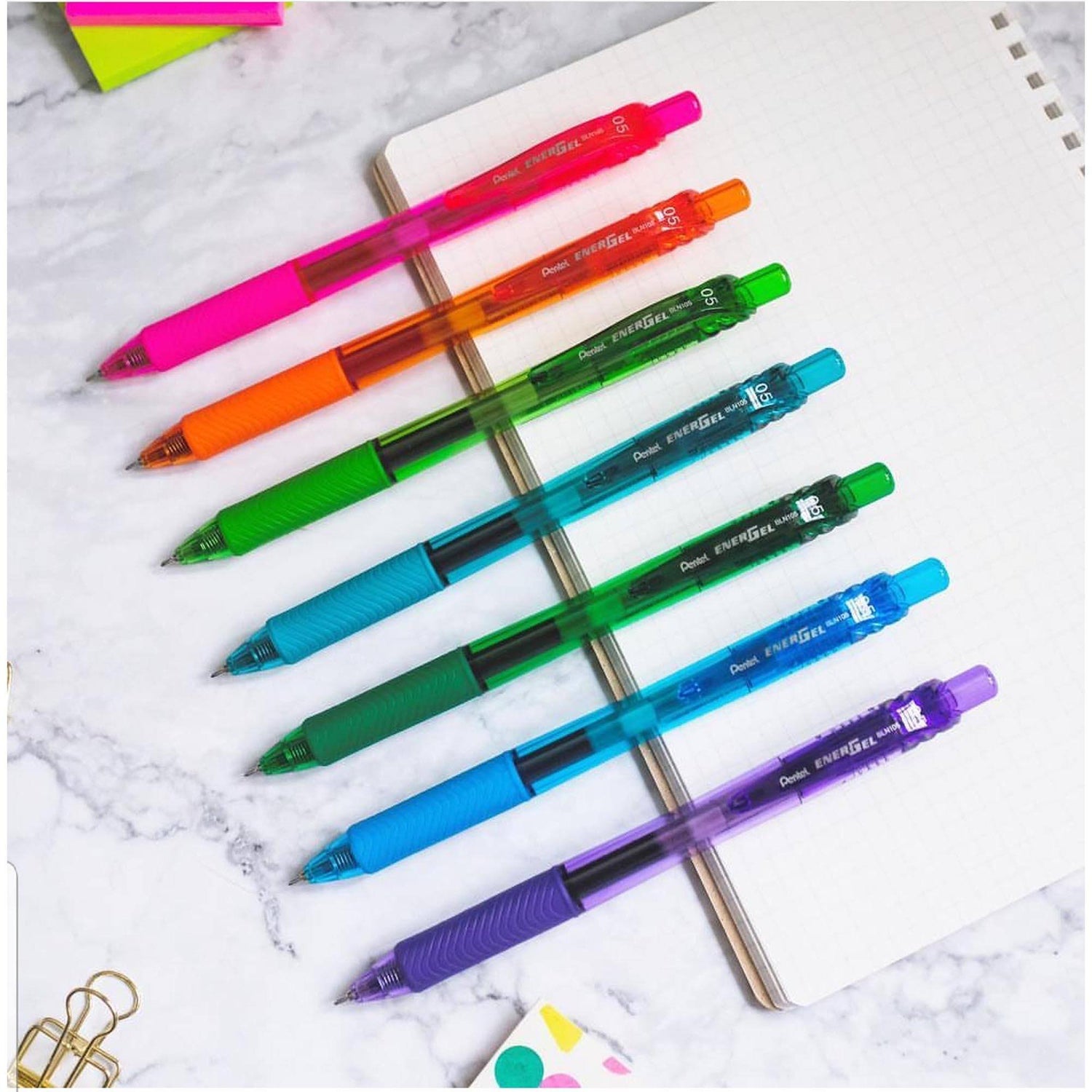 Roller Energel X PENTEL cu mecanism 0.7mm 8 buc/set plastic ROLLERE CU GEL Pentel 