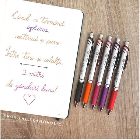 Roller Energel PENTEL cu mecanism 0.7mm 12 buc/set plastic ROLLERE CU GEL Pentel 