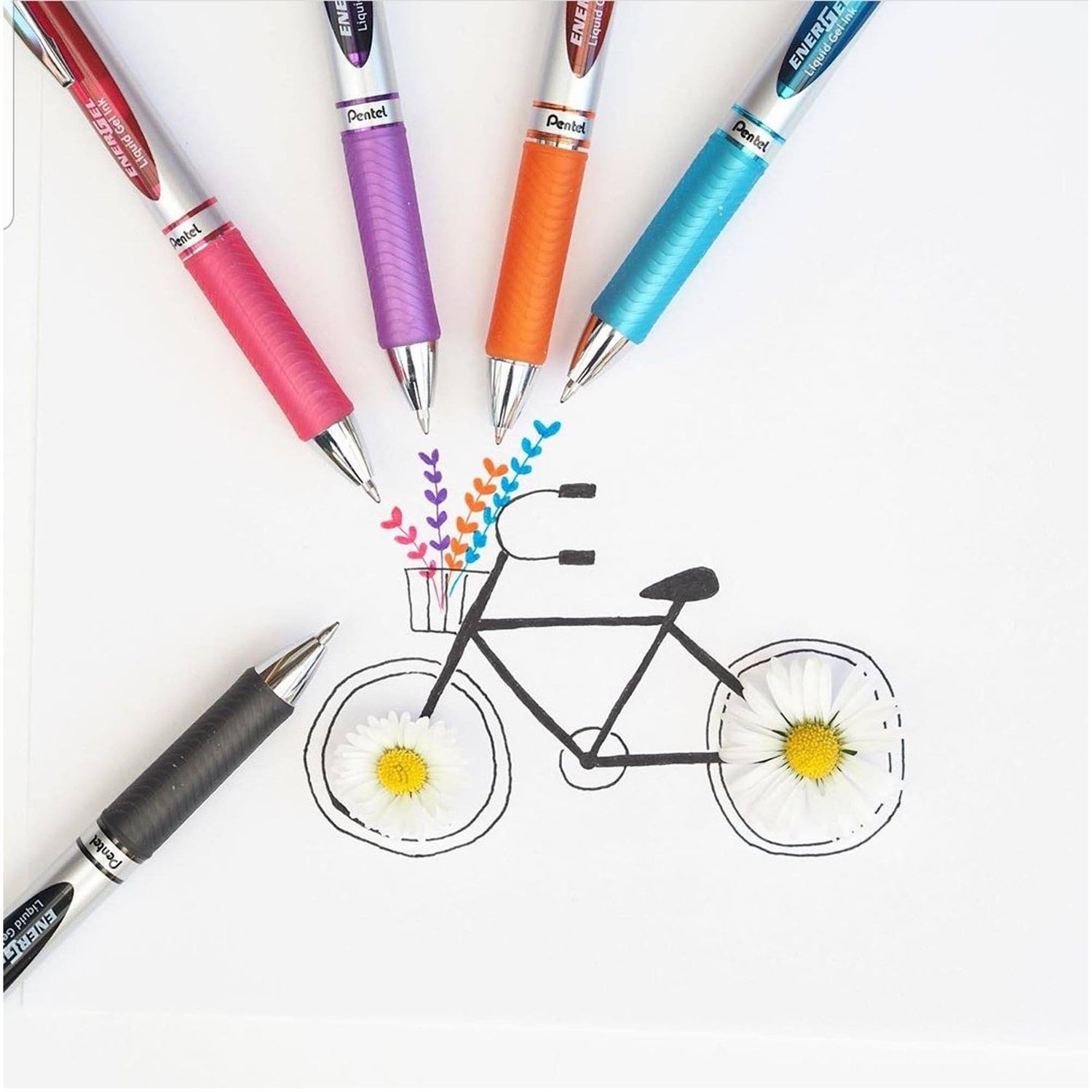 Roller Energel PENTEL cu mecanism 0.7mm 6 buc/set plastic ROLLERE CU GEL Pentel 