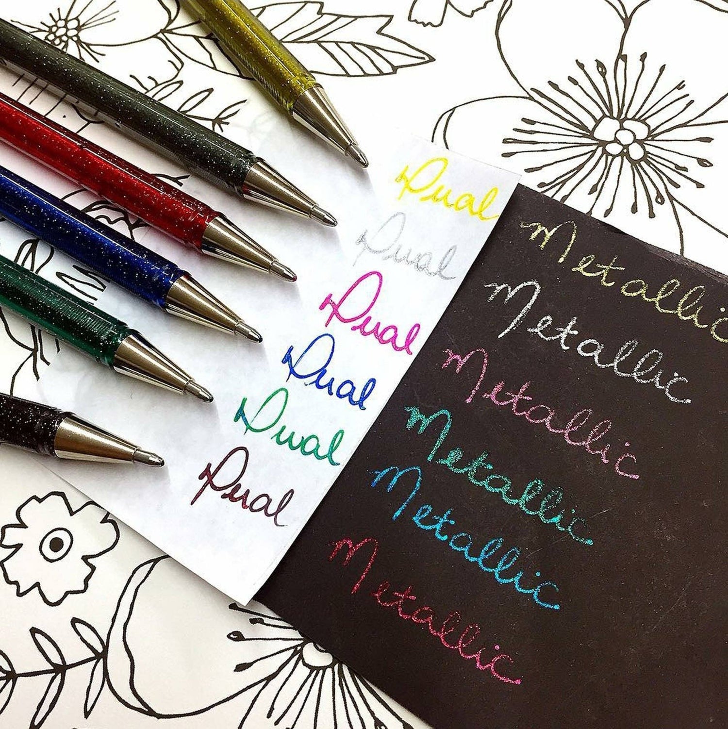 Roller cu Gel Pentel Hybrid Duo vopsea metalizata+gel 4 culori/set ROLLERE CU GEL Pentel 