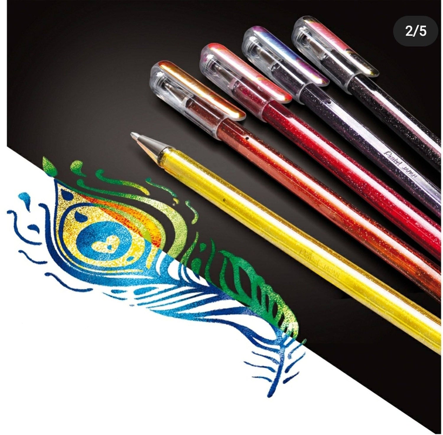 Roller cu Gel Pentel Hybrid Duo vopsea metalizata+gel 4 culori/set ROLLERE CU GEL Pentel 