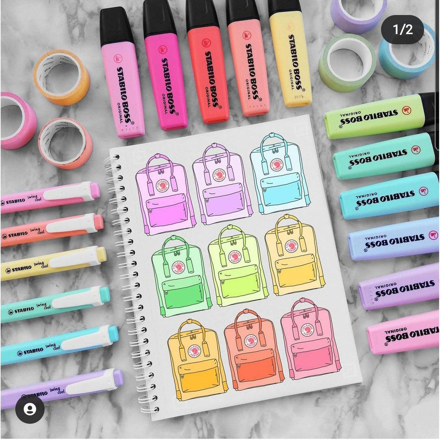 Textmarker STABILO BOSS Pastel set 4 bucati Textmarker Stabilo 