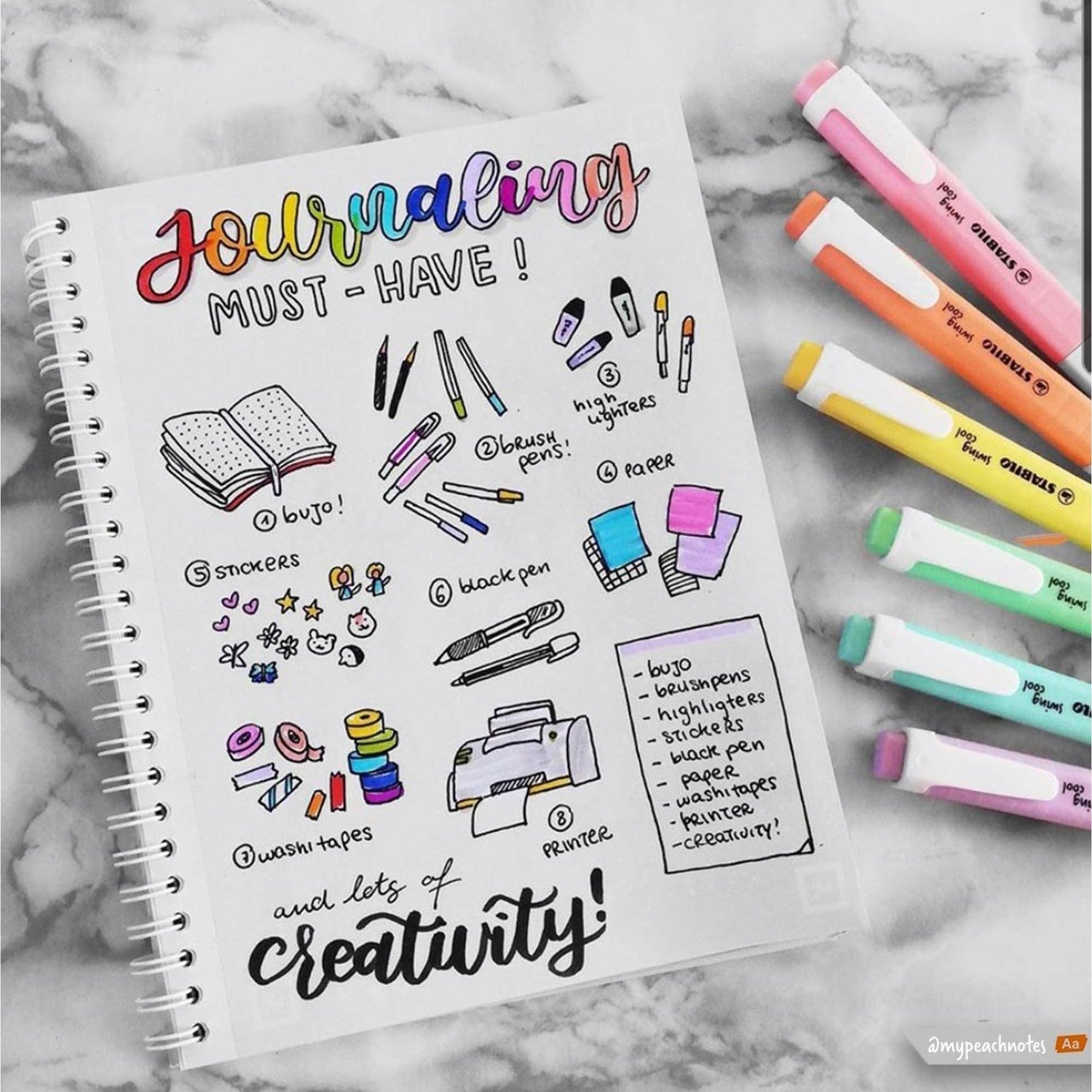 Textmarker STABILO swing cool Pastel set 4 culori Textmarker Stabilo 