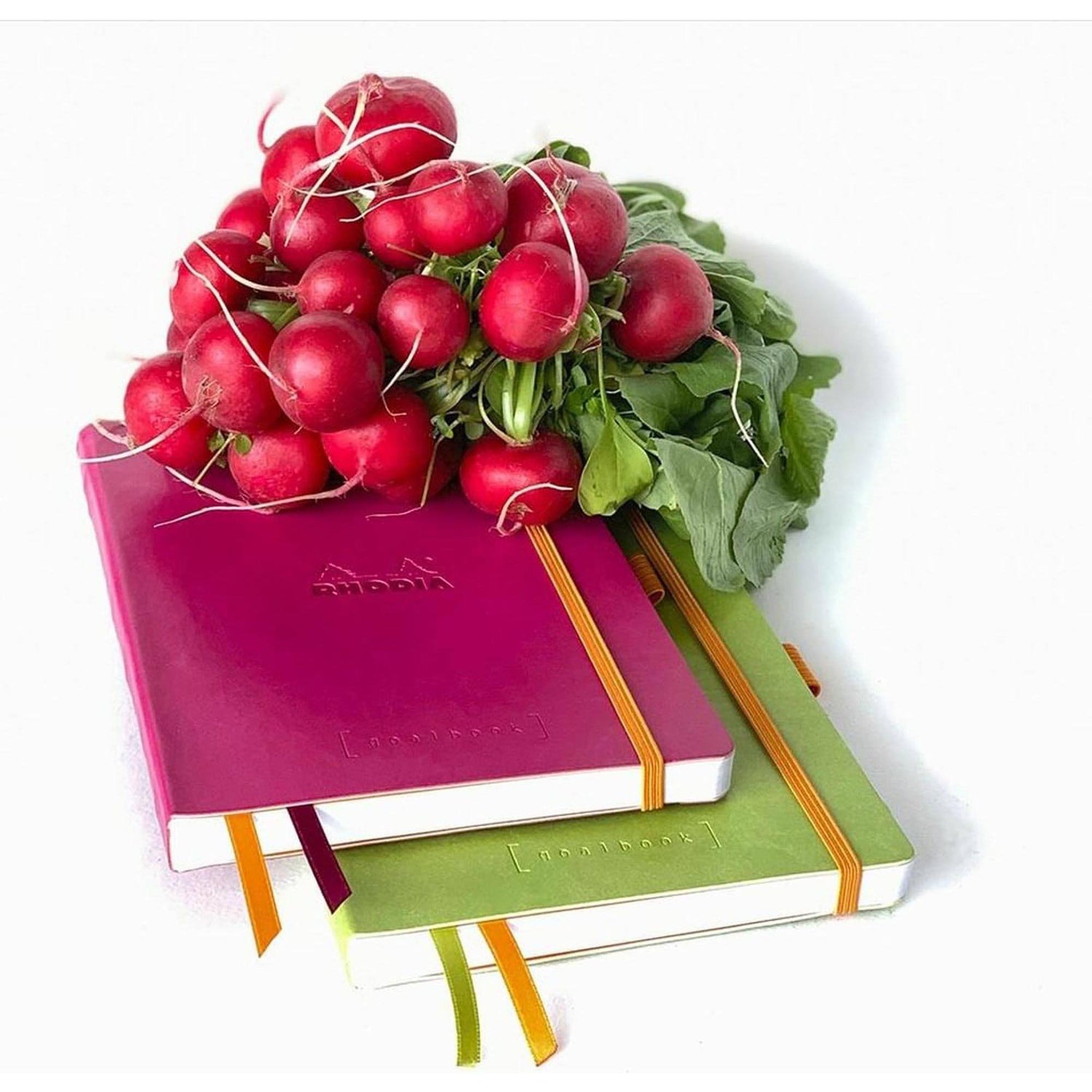 Agenda A5 192 pagini Rhodia verde lime, dictando, coperta rigida Agenda Rhodia 