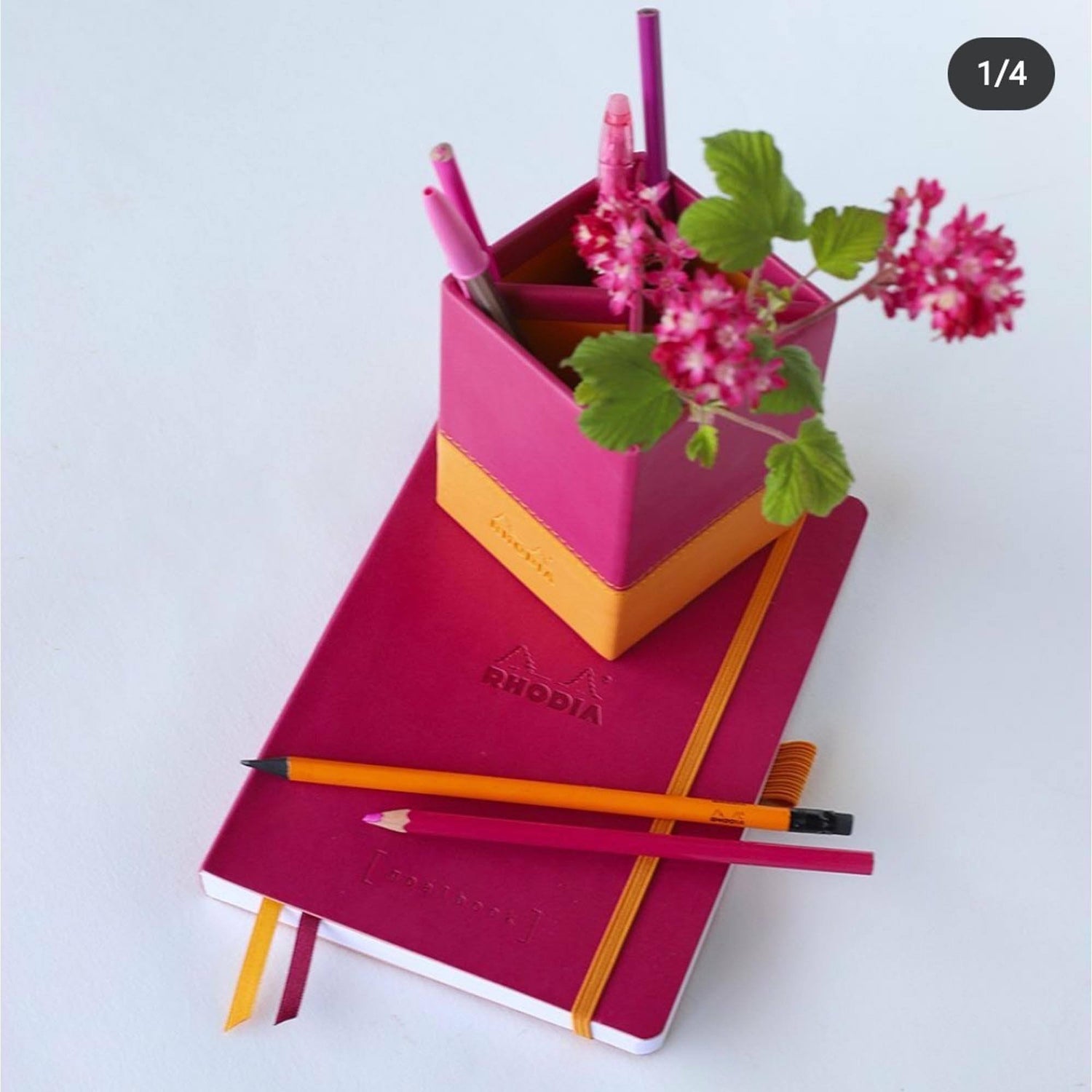 Agenda A5 192 pagini Rhodia dictando roz zmeura, coperta rigida Agenda Rhodia 