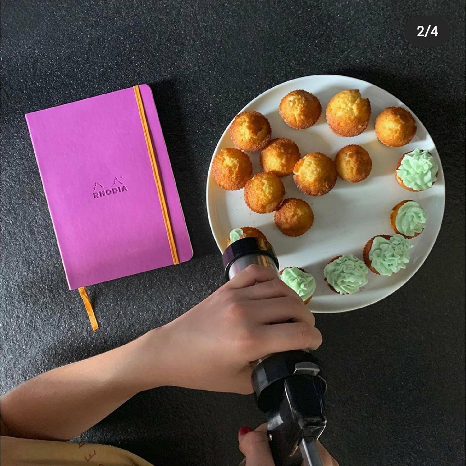 Agenda A5 240 pagini Rhodia GOALBOOK lila, punctat, coperta flexibila Agenda Rhodia 