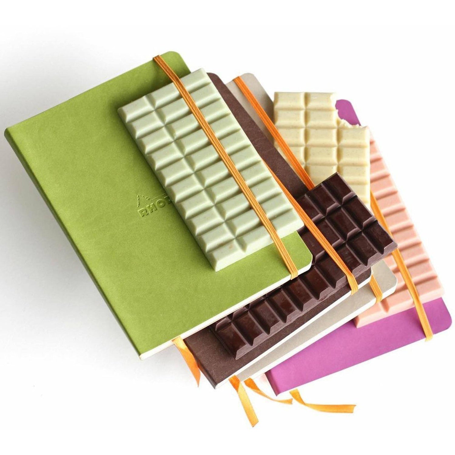 Agenda A5 192 pagini Rhodia verde lime, dictando, coperta rigida Agenda Rhodia 