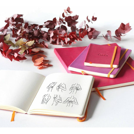 Agenda A5 240 pagini Rhodia GOALBOOK roz zmeura, punctat, coperta rigida Agenda Rhodia 