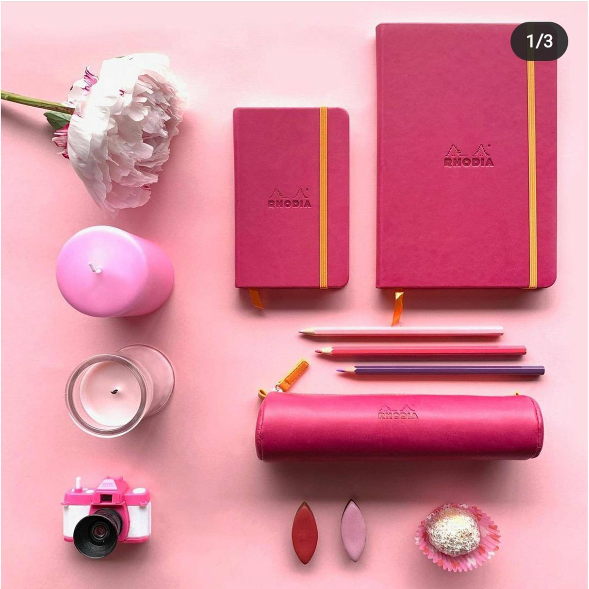 Agenda A5 240 pagini Rhodia GOALBOOK roz zmeura, punctat, coperta rigida Agenda Rhodia 