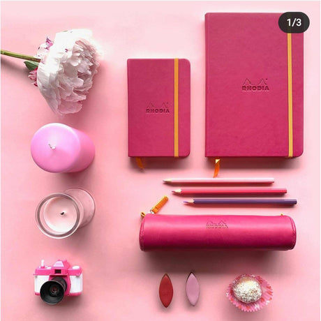 Agenda A5 240 pagini Rhodia GOALBOOK roz zmeura, punctat, coperta rigida Agenda Rhodia 