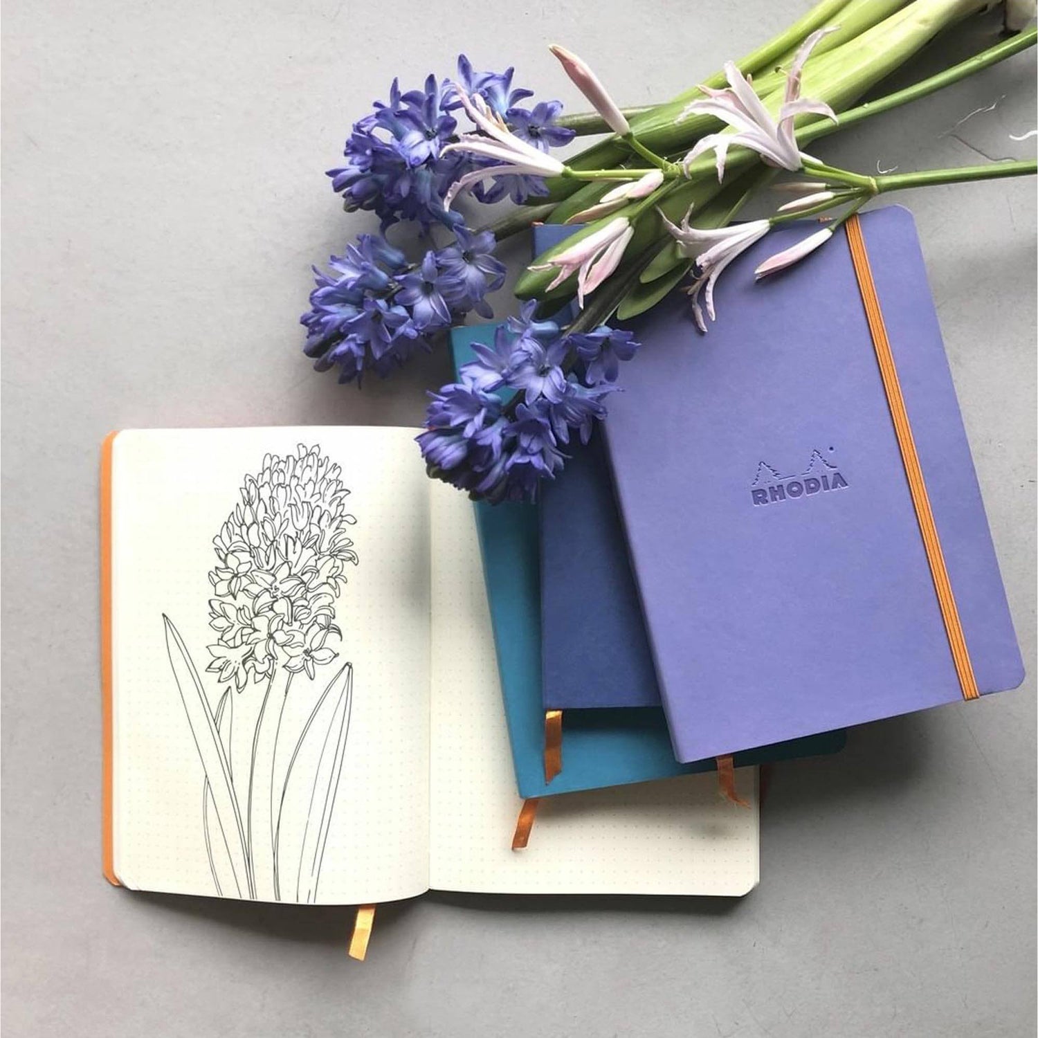 Agenda A5 240 pagini Rhodia GOALBOOK bleu, punctat, coperta flexibila Agenda Rhodia 