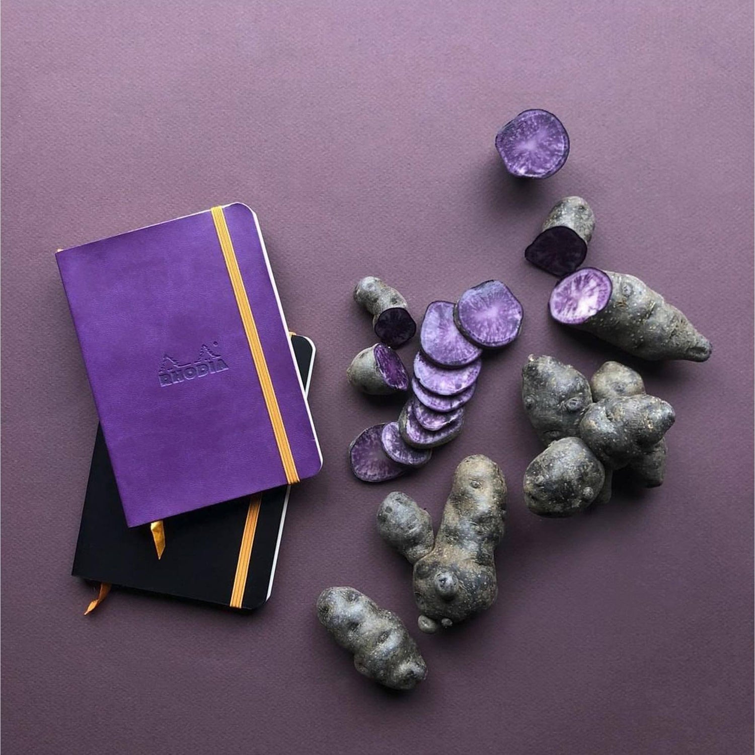 Agenda A5 160 pagini Rhodia mov, dictando, coperta flexibila Agenda Rhodia 