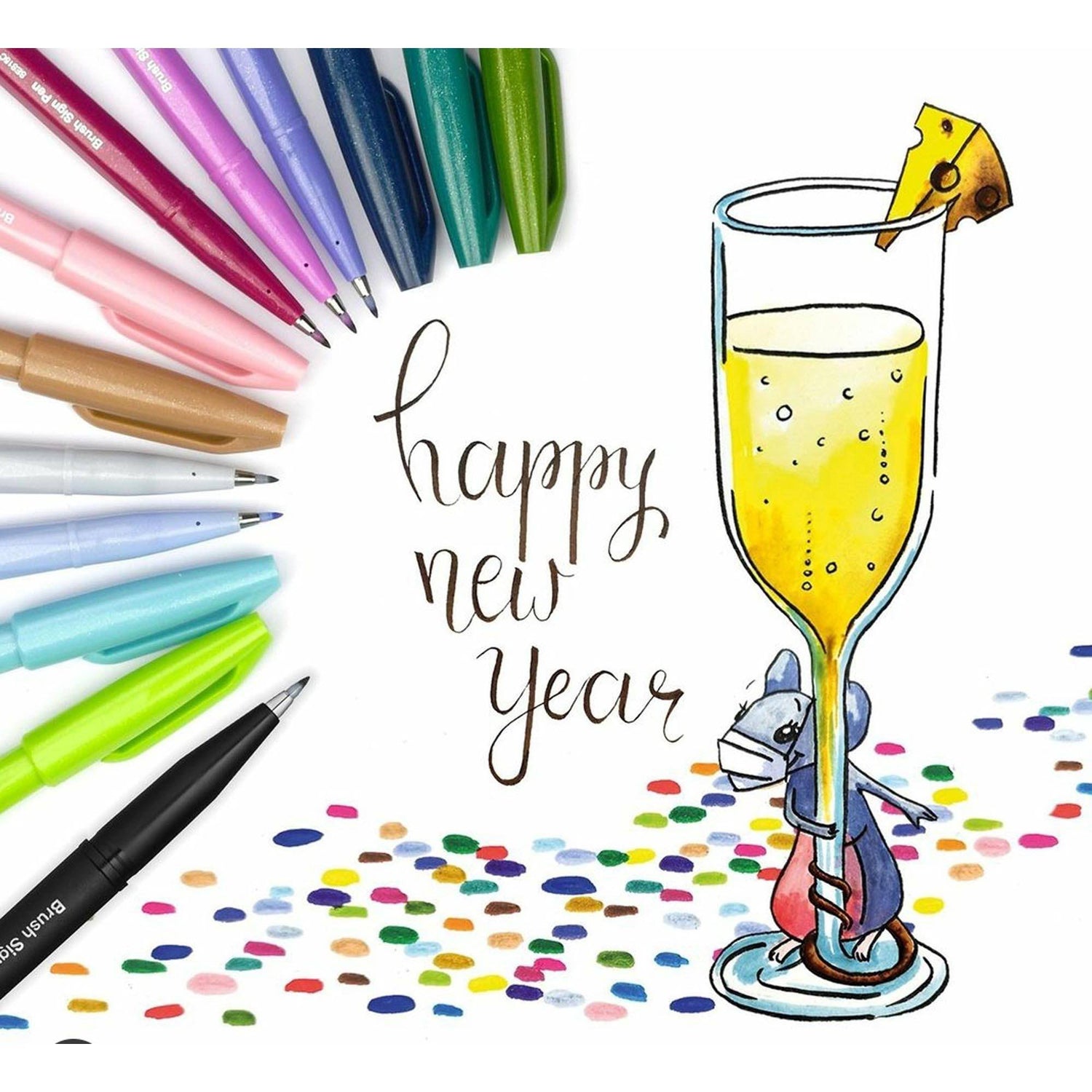 Carioca Pentel pentru scris de mana 12 culori/set Carioca Pentel 