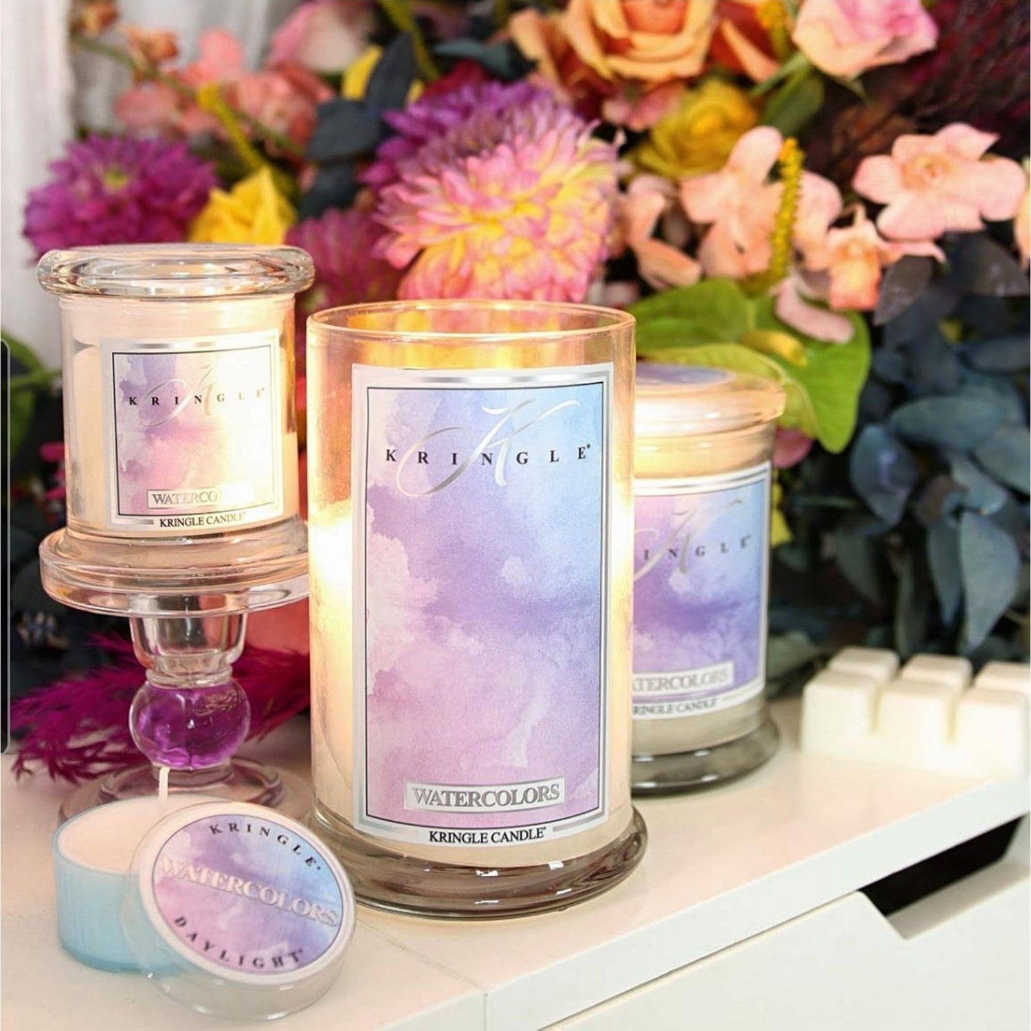 Lumanare parfumata 2 fitile Kringle Candle ''Acuarele'' 624 g Lumanare parfumata Kringle Candle 