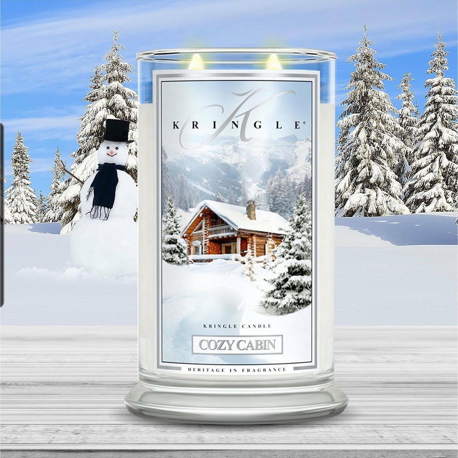 Lumanare parfumata 2 fitile Kringle Candle ''Confortabil la cabana'' 624 g Lumanare parfumata Kringle Candle 