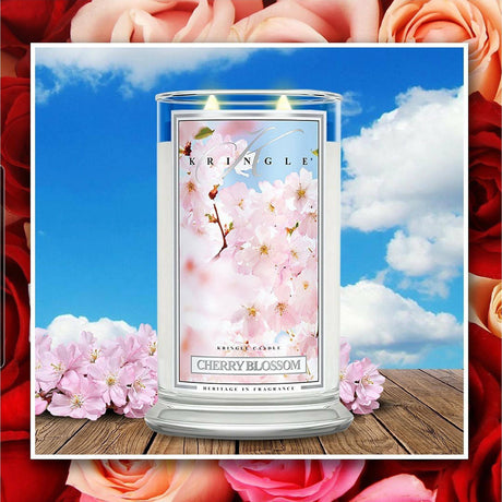 Lumanare parfumata 2 fitile Kringle Candle ''Flori de cires'' 624 g Lumanare parfumata Kringle Candle 