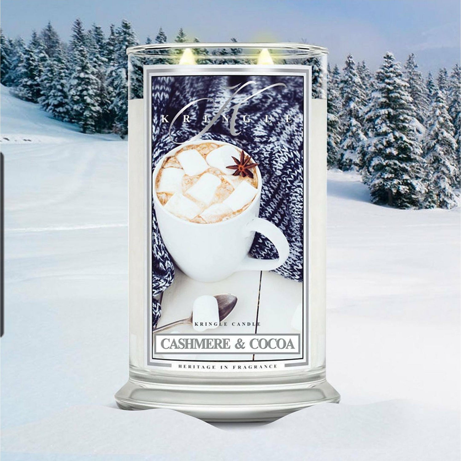 Lumanare parfumata 2 fitile Kringle Candle ''Casmir si cacao'' 624 g Lumanare parfumata Kringle Candle 