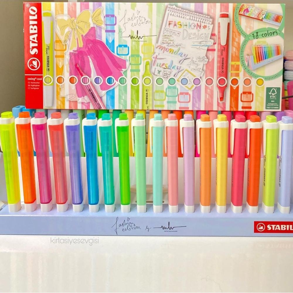 Textmarker STABILO swing cool Pastel set 18 culori Textmarker Stabilo 