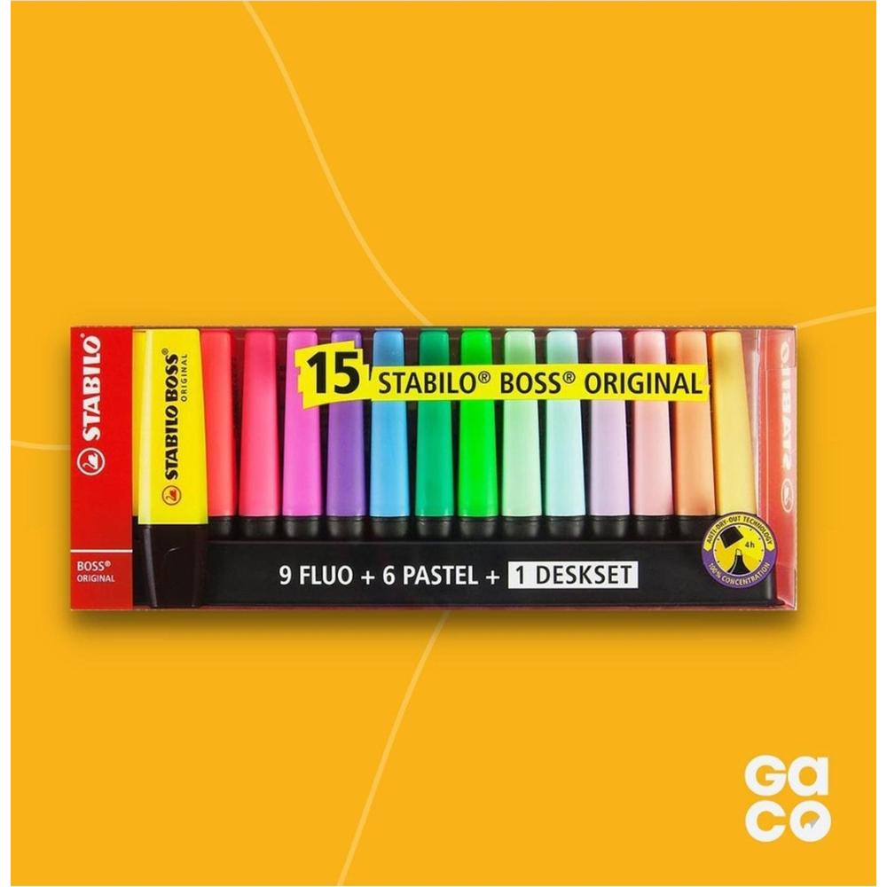 Textmarker STABILO BOSS Original 15 culori/set Textmarker Stabilo 