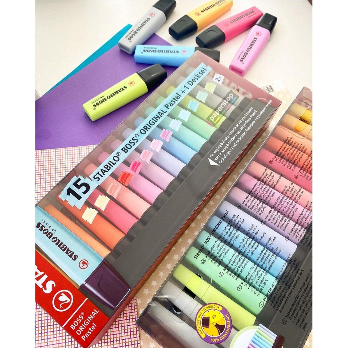 Textmarker STABILO BOSS Original 15 culori/set Textmarker Stabilo 