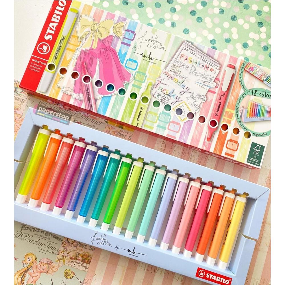 Textmarker STABILO swing cool Pastel set 18 culori Textmarker Stabilo 