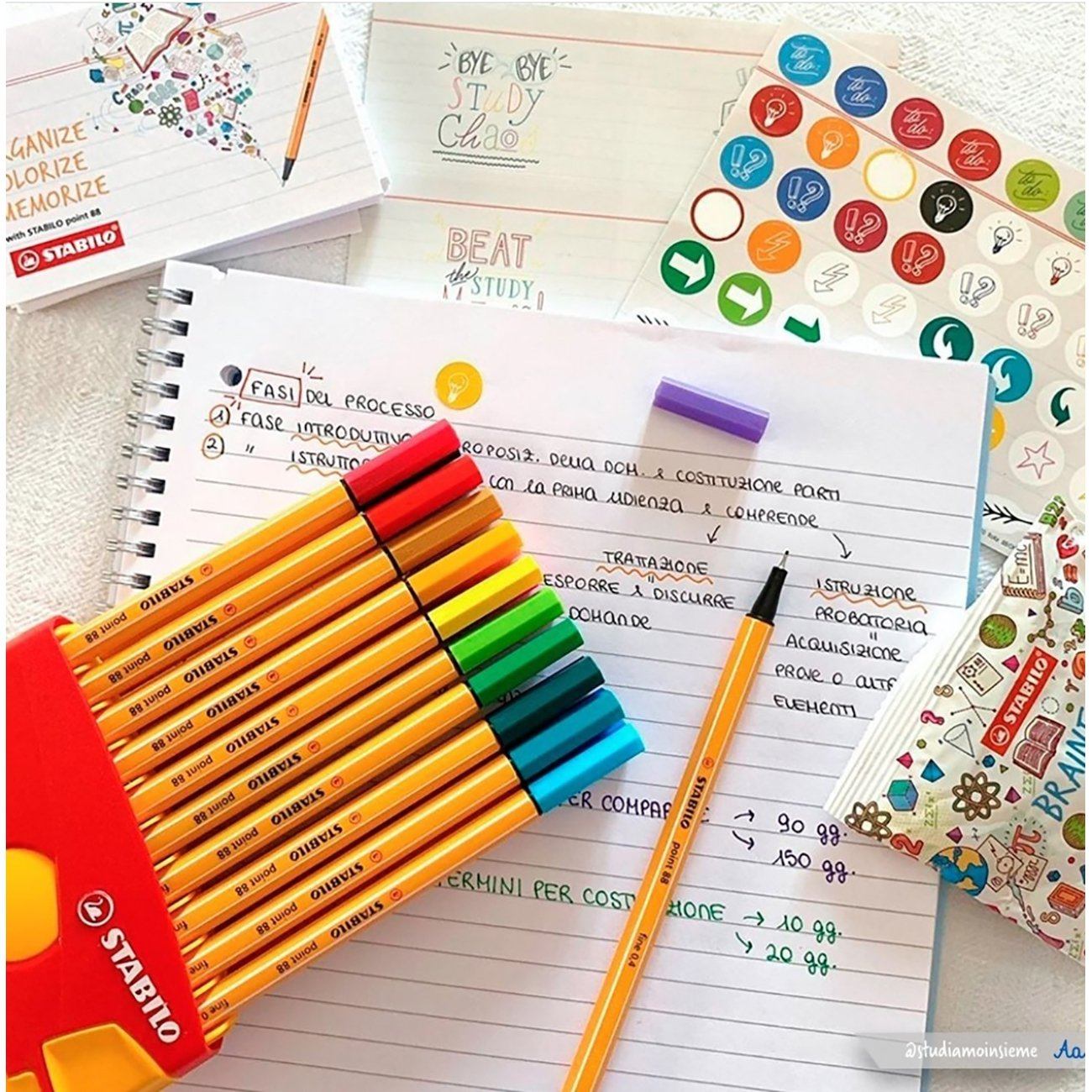 Fineliner STABILO point 88 set 20 culori in suport Fineliner Stabilo 