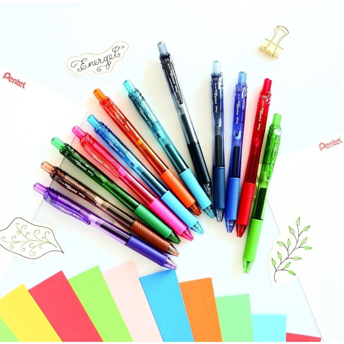 Roller Energel X PENTEL cu mecanism 0.7mm 10 buc/set plastic ROLLERE CU GEL Pentel 