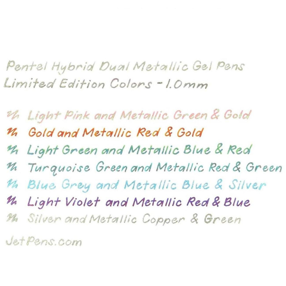 Roller cu Gel Pentel Hybrid Duo vopsea metalizata+gel 4 culori/set ROLLERE CU GEL Pentel 