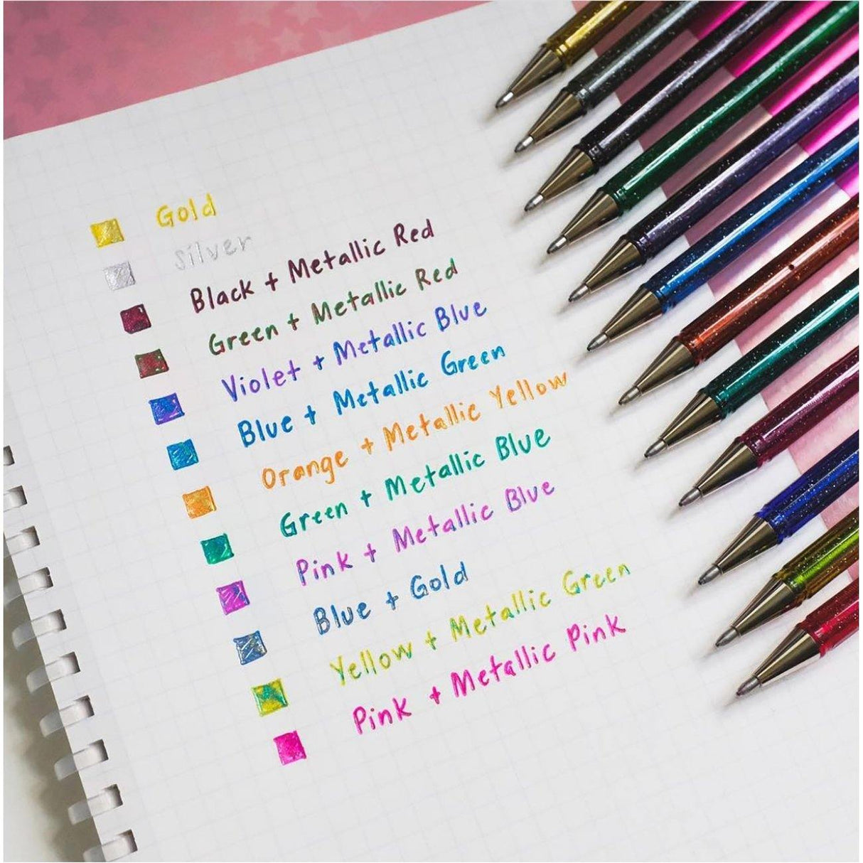 Roller Pentel Hybrid Duo vopsea meatliazata+gel 4 culori/set Pentel 