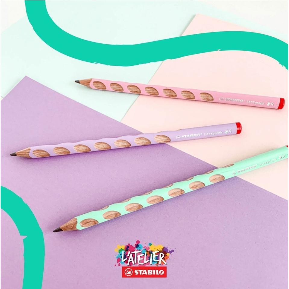 Creioane grafit Stabilo EasyGraph HB pt dreptaci 2 buc/set verde/roz pastelate Creioane grafit Stabilo 