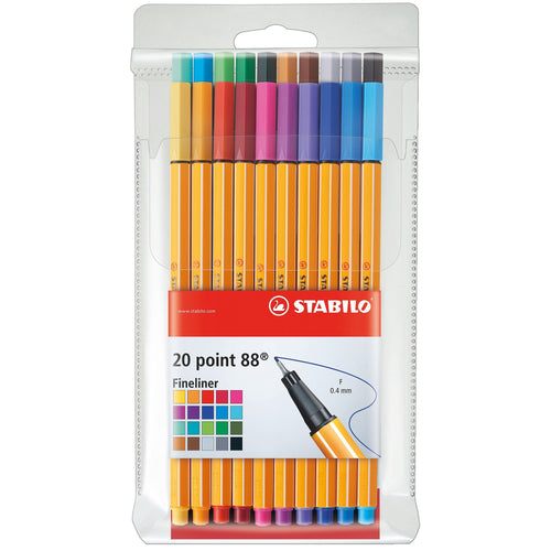 Fineliner Point 88 Stabilo 0.4mm 20 buc/set plastic Fineliner Stabilo 