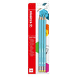 Set 3 creioane grafit cu radiera tip HB 160, albastru Creioane grafit Stabilo 