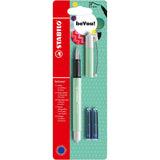 Stilou Stabilo beCrazy!, verde menta pastelat/alb +2 rezerve, blister Pixuri Stabilo 
