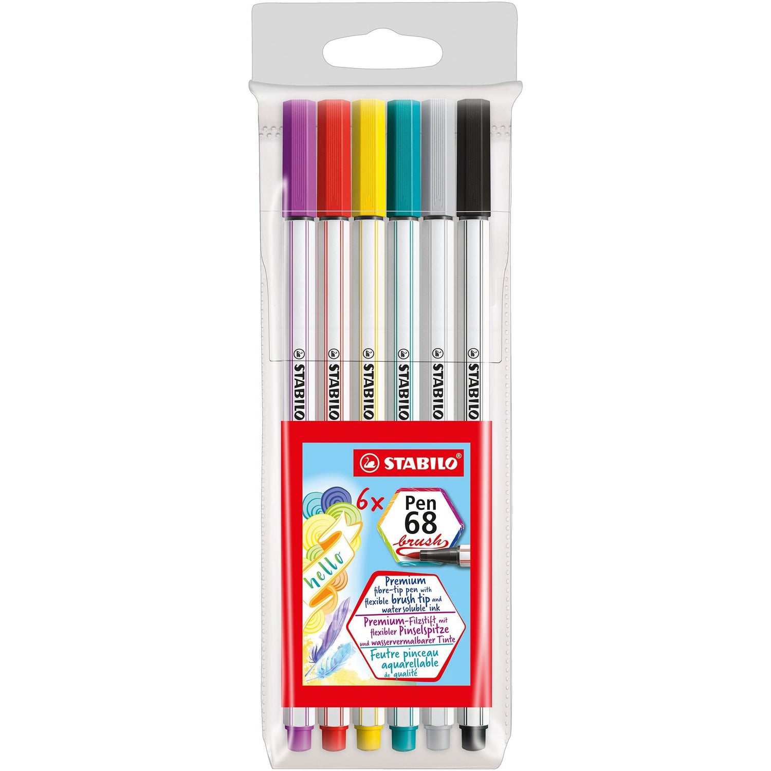 Carioca STABILO Pen 68 cu varf tip pensula 6 buc/set Carioca Stabilo 