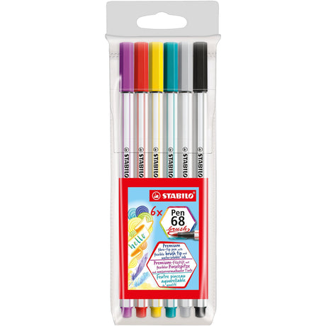 Carioca STABILO Pen 68 cu varf tip pensula 6 buc/set Carioca Stabilo 