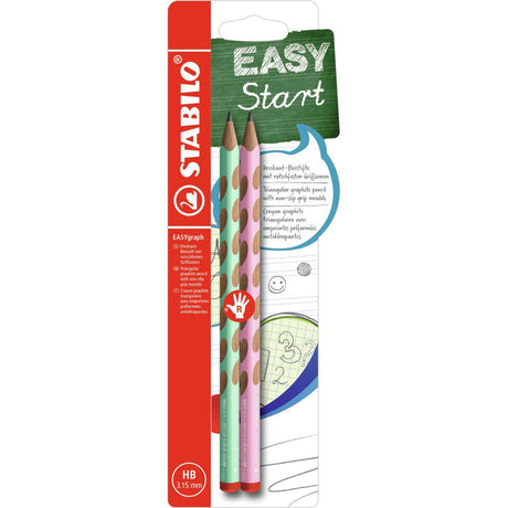 Creioane grafit Stabilo EasyGraph HB pt dreptaci 2 buc/set verde/roz pastelate Creioane grafit Stabilo 