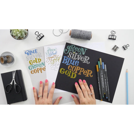 Carioca Stabilo Pen 68 1mm 6 culori/set plastic, culori metalizate (2x argintiu, auriu, bronz, albastru metalizat, verde metalizat) Carioca Stabilo 