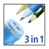 Ascutitoare Stabilo EASYsharpener, pentru stangaci, tripla, cu container albastru Accessorii Birou Stabilo 