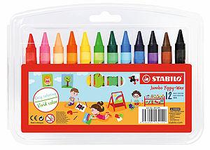 Creioane cerate Stabilo Yippy Wax 12 culori/set Creioane cerate Stabilo 