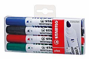 Marker pt tabla Stabilo Plan 4 culori/set Marker pt tabla Stabilo 
