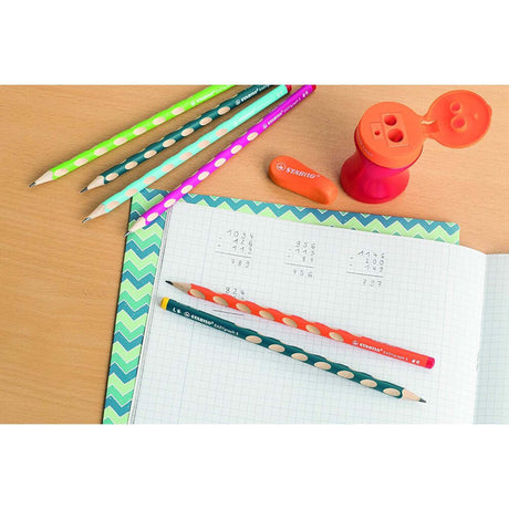 Creioane grafit Stabilo EasyGraph S pt dreptaci 2 buc/set Paperie.ro 