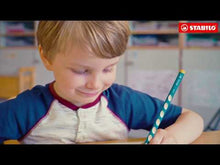 Încarcă și redă videoclipul în vizualizatorul Galerie, Creion grafit STABILO EASYgraph S, HB, pentru stangaci, albastru petrol, set 2 bucati / blister
