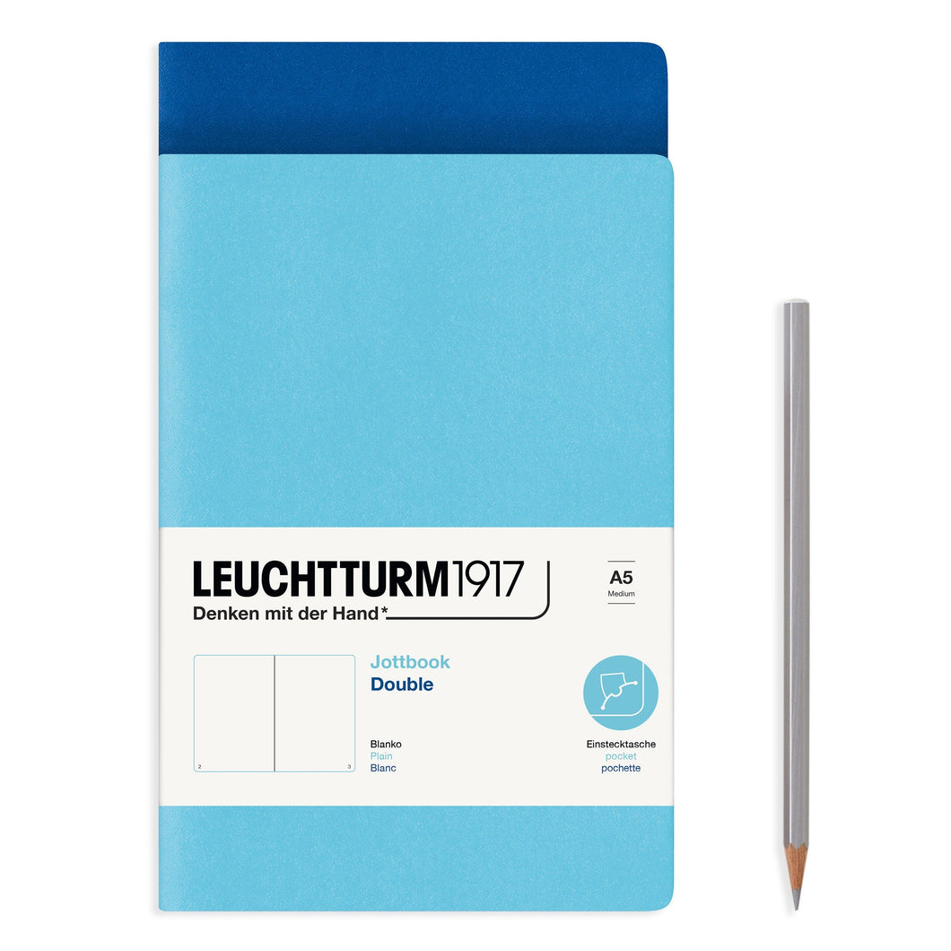 Set 2 Jottbook BUJO A5 - Ice Blue & Royal Blue, 59 pagini Leuchtturm 1917 