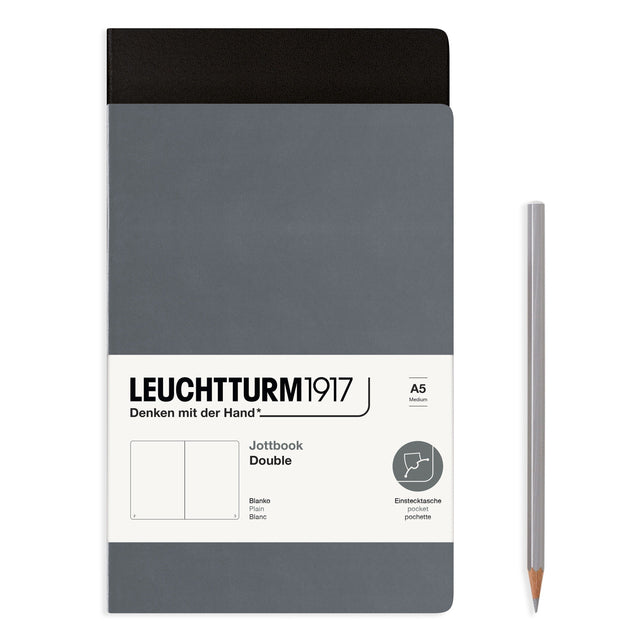 Set 2 Jottbook BUJO A5 - Anthracite & Black, 59 pagini Leuchtturm 1917 