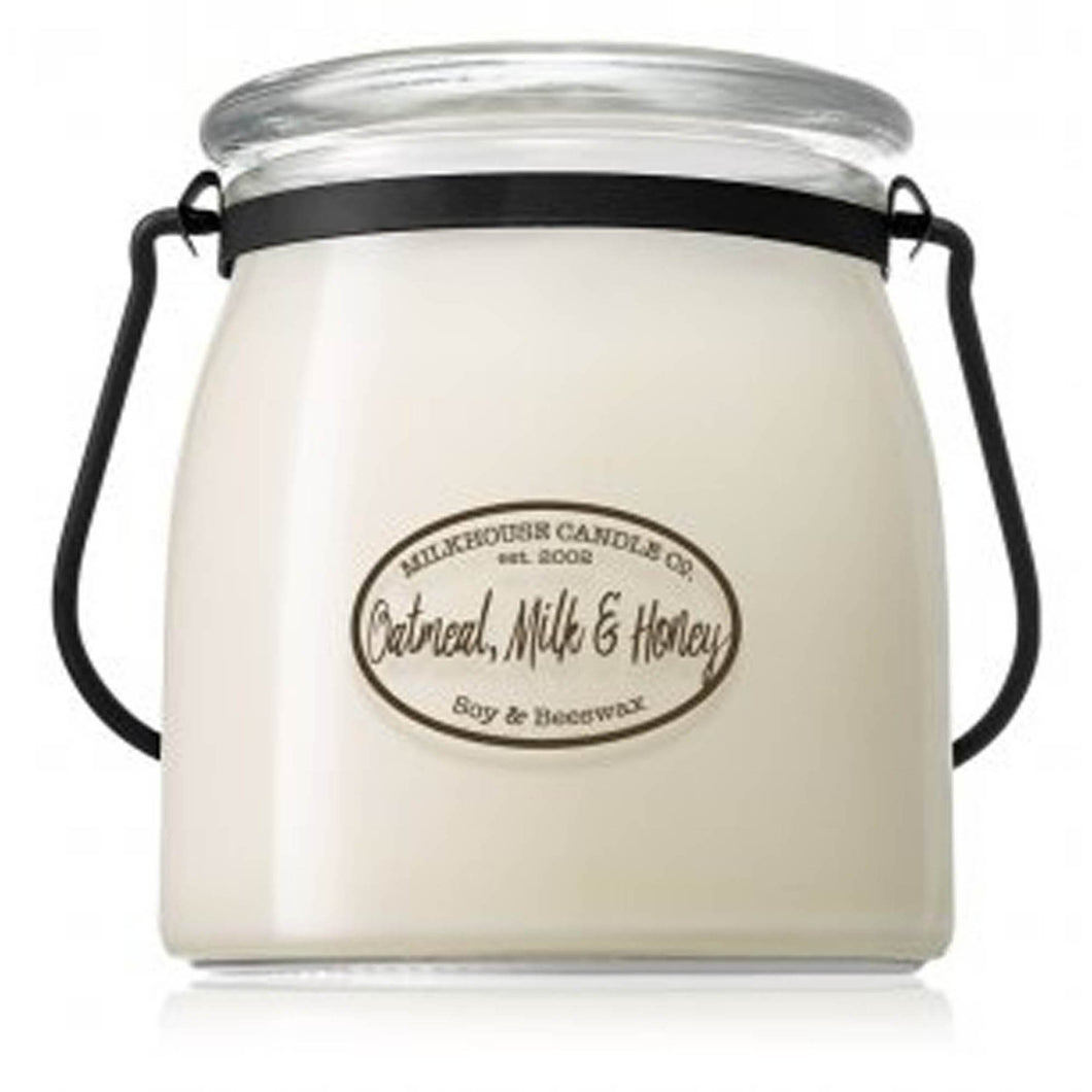 Lumanare parfumata MILKHOUSE Butterjar 2 fitile ''Fulgi de ovaz, cu lapte si miere'' 454g Lumanare parfumata MILKHOUSE CANDLES 