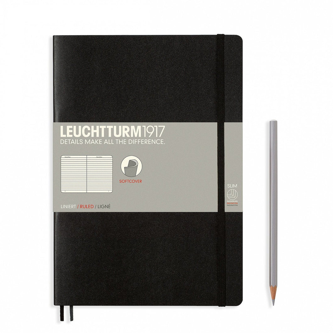 Agenda BUJO punctata Composition (B5) - Negru, 123 pagini B5+BUJO MasterSlim, Softcover, 123 Leuchtturm 1917 