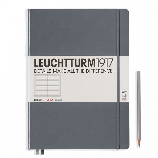 Agenda BUJO punctata Master Slim (A4+) - Antracit, 123 pagini A4+BUJO MasterSlim, Hardcover, 123 Leuchtturm 1917 