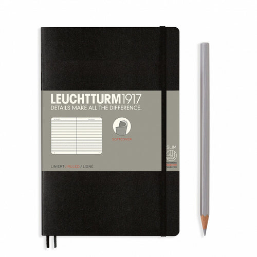 Agenda BUJO Punctata Paperback (B6+) - Negru, 123 pagini Bujo B6+ Softcover, 123 Leuchtturm 1917 